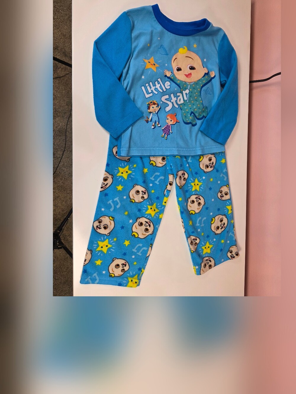 Cocomelon Little Star 2 Piece Pajama Set 4T Blue Fleece Kids PJ Set